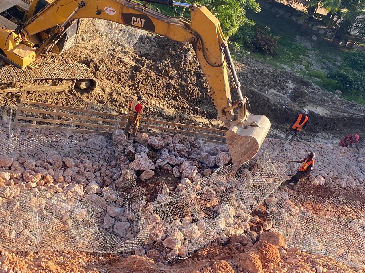 Excavation into rock